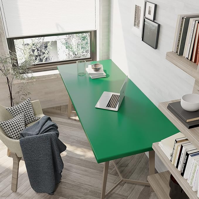 VEELIKE Thick Shamrock Green Wallpaper Stick and Peel Waterproof Green Contact Paper for Kitchen Cabinets Shelves Walls 24''x118'' Self Adhesive Removable Solid Color Wallpaper for Bedroom Living Room