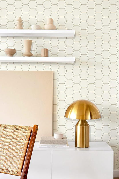 Geometric Peel and Stick Wallpaper Hexagon Modern wallpaper17.3”×197” self-Adhesive Wallpaper Contact Paper Decorative Shelf Drawer Liner Roll Waterproof