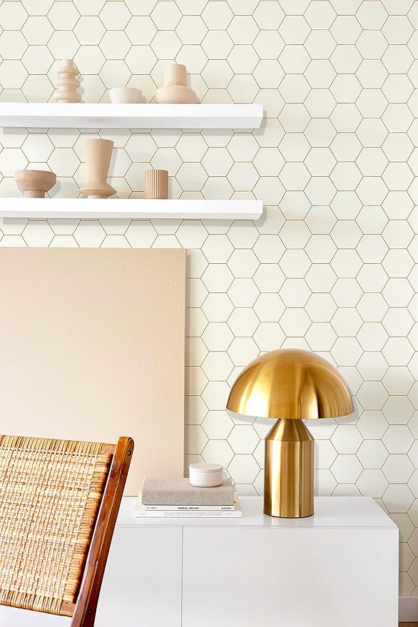 Geometric Peel and Stick Wallpaper Hexagon Peel and Stick Modern wallpaper17.3”×78.7” self-Adhesive Wallpapers Contact Paper Decorative Shelf Drawer Liner Roll Waterproof