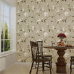 Floral Wallpaper Peel and Stick Vintage Flowers Contact Paper Waterproof Self Adhesive Removable Khaki Botanical Modern Wall Paper for Bedroom Walls Cabinet Locker 17.5