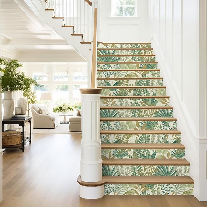 Green Peel and Stick Wallpaper Jungle Tropical Wallpaper Green Leaf Botanical Contact Paper Self Adhesive Removable Wall Paper for Bedroom Cabinet Drawer Vinyl Roll 17.3"x78.7"