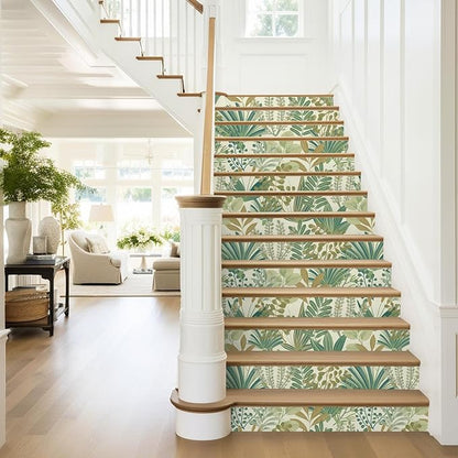Green Peel and Stick Wallpaper Jungle Tropical Wallpaper Green Leaf Botanical Contact Paper Self Adhesive Removable Wall Paper for Bedroom Cabinet Drawer Vinyl Roll 17.3"x78.7"