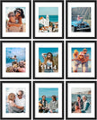 Vittanly 11x14 Picture Frames Set of 9, Shatter Resistant Plexiglass, Display 8x10 Pictures with Mat or 11x14 without Mat, Photo Frames for Wall or Tabletop, Engineered Wood, Black
