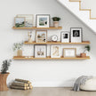 Floating Picture Ledge Shelves Set of 4, 48 Inch Shelves with Lip - Large Nursery Book Shelf for Toys Storage, Kids Bookshelf - Wall Mounted Living Room Bedroom Decor Frames