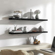 Wood Floating Shelves for Wall Decor, Rustic Wall Shelves for Bedroom Bathroom Kitchen Living Room, Set of 4 Black 48 Inch