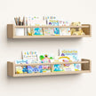 upsimples 2 Pack Nursery Book Shelves, 23.6 Inch Floating Bookshelves for Wall, Baby Nursery Decor, Small Solid Wood Wall Mounted Shelves for Baby Kids Boys Girls, Natural