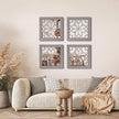 Boho Wall Mirror Decor, Set of 2 Rustic Farmhouse Accent Mirror 12x12 Inch, Square Shatterproof Vintage Style Mirrors for Wall, Small Decorative Mirrors for Living Room, Bedroom(Brown)