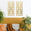 2 Piece Gold Rectangular Wall Mirrors, 15.7×7 Inch Geometric Wooden Frame Acrylic Wall-Mounted Modern Mirror Decor for Bathroom Bedroom Living Room Office Farmhouse Home Decorations