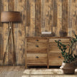 Decoroom 17.71''×511'' Peel and Stick Wallpaper Distressed Wood Plank Wallpaper Rustic Wood Grain Pattern Wall Paper Removable Self Adhesive Brown Shiplap Vinyl Film