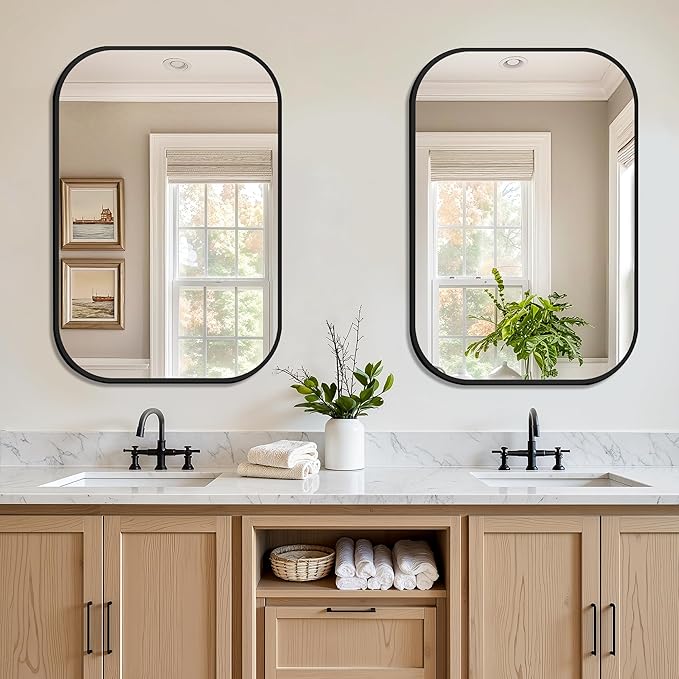 FICTOR Bathroom Vanity Mirror for Wall, 2 Pack 24