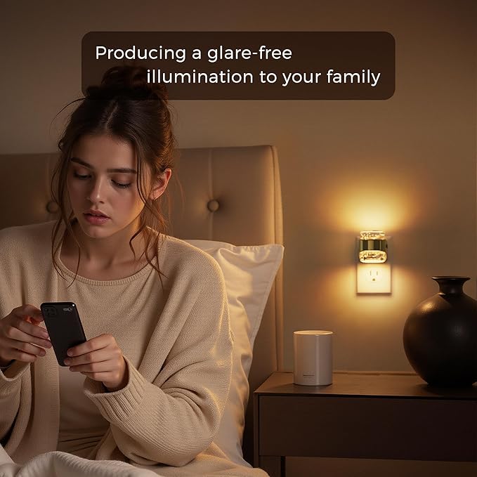 L LOHAS LED 4 Pack 3CCT Night Lights Plug into Wall, 3000K/4000k/5000K Adjustable Color Temperature Night Light,Bubble Nightlight with Dusk to Dawn Sensor for Rooms Bathroom Hallway