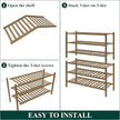 Smiry Bamboo Shoe Rack for Closet, 6 Tier Wooden Stackable Shoe Organizer, Free Standing Shoes Storage Shelf for Entryway, Front Door Entrance, Walnut