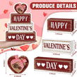 Marsui 4 Pcs Valentine's Day Wooden Signs Heart Truck Table Decor Rustic Distressed Valentines Centerpieces Blocks Farmhouse Tiered Tray Decor Valentine Day Decorations for Home Desk Shelf(Heart)
