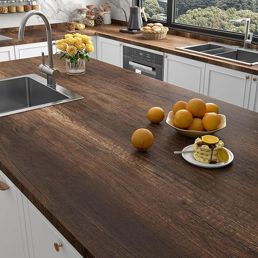 Stickyart Thick Teak Wood Contact Paper Wood Wallpaper Peel and Stick Textured Wood Grain Contact Paper for Cabinets and Drawers Vintage Premium Wallpaper for Furniture Removable Vinyl Wood 12"x80"