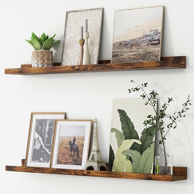 Picture Ledge Shelf, Floating Shelves Set of 2, 36 Inches Long Large Nursery Book Shelves for Toys Storage, Kids Bookshelf Wall Mounted for Living Room Bedroom Decor Books Photo Frames
