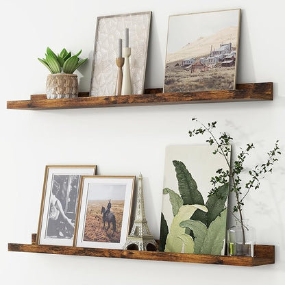 Picture Ledge Shelf, Floating Shelves Set of 2, 36 Inches Long Large Nursery Book Shelves for Toys Storage, Kids Bookshelf Wall Mounted for Living Room Bedroom Decor Books Photo Frames