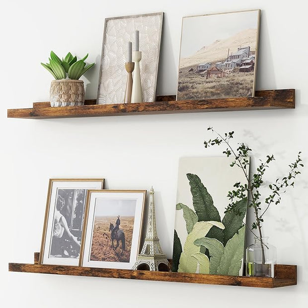 Picture Ledge Shelf, Floating Shelves Set of 2, 36 Inches Long Large Nursery Book Shelves for Toys Storage, Kids Bookshelf Wall Mounted for Living Room Bedroom Decor Books Photo Frames