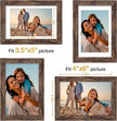 Vittanly 4x6 Picture Frames Set of 4, Display Pictures 3.5x5 with Mat or 4x6 without Mat, Small Photo Frames for Wall or Tabletop, Engineered Wood with Shatter Resistant Plexiglass, Rustic Brown
