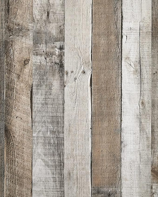 Yun-aeon Natural Wood-Grey Wood Contact Paper Peel and Stick Wallpaper 17.3"x 400"Self Adhesive Removable Vintage Faux Wood Wall Paper Plank Shelf Home Decoration Kitchen Counter Cover Use