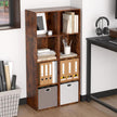 4 Cube Storage Organizer, 4 Tier Cube Low Bookcase Freestanding Storage Display Organizer, Four-Cubes Open Shelf Bookshelf for Home Office (Retro Brown, 4-Cube)
