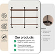 3-Tier Industrial Pipe Floating Shelf – Rustic 60 inch Wood Wall-Mounted Storage Shelf for Kitchen Office,Bathroom & Home Decor -Walnut