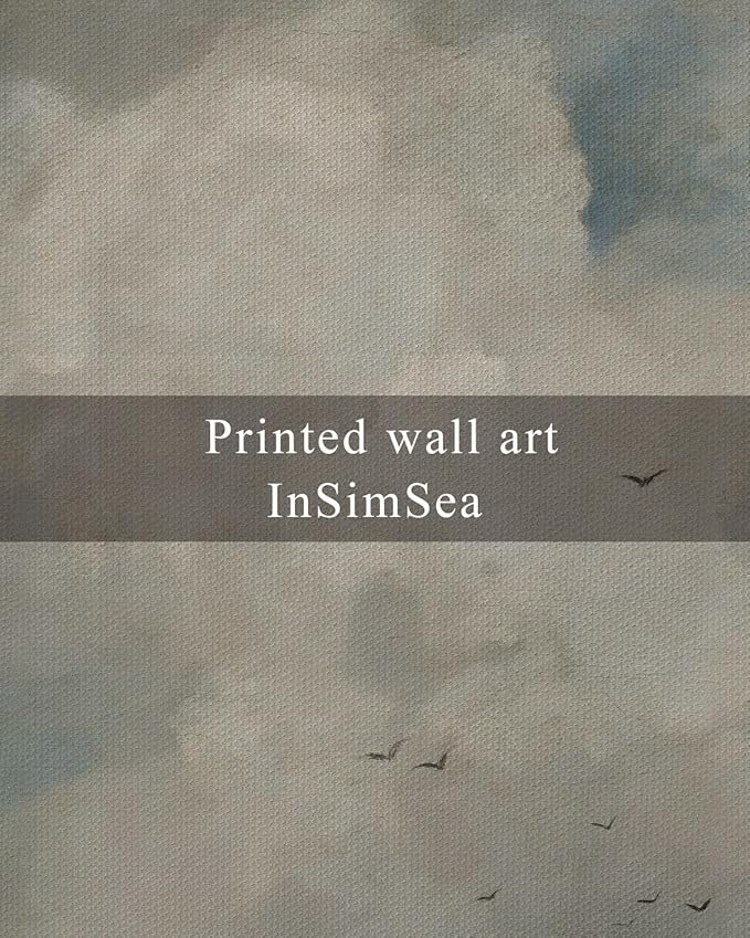 InSimSea Framed Canvas Wall Art Vintage Decor, Home Decor Classical Oil Paintings Sky Cloud Birds Prints, Vintage Landscape Large Wall Art for Living Room Bedroom Bathroom Office Decor, 20