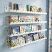 24 Inch Nursery Book Shelves Set of 4, White Metal Floating Shelves for Wall, Scalloped Cloud Book Shelf for Kids Room, Bathroom, Bedroom, Playroom Wall Decor & Storage