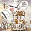 Amyhill 31 Pcs Religious Easter Tiered Tray Decor Christian Easter Decorations He is Risen Christian Wooden Signs Farmhouse Cross Lily Dove Table Decor for Home Kitchen Shelf Coffee Bar