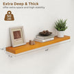 Marsmiles 48 Inch Wood Floating Shelves | Rustic Honey Oak Wall Shelves Set of 2 | 48