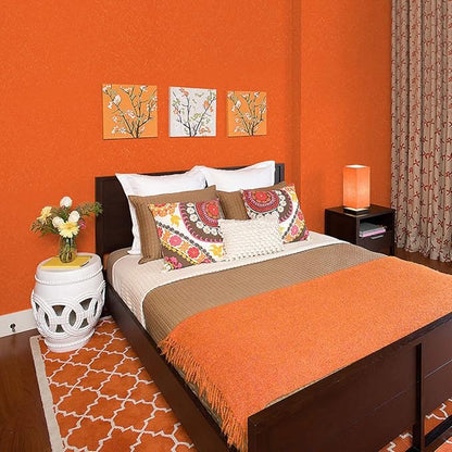 Abyssaly Self Adhesive Wallpaper Orange Sticky Back Plastic Roll Removable Contact Paper Peel and Stick Vinyl Paper 15.7in X 118in for Decoration Kitchen Worktop Covering Furniture Stickers