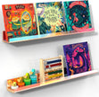 NiHome Set of 2 Magnetic Acrylic Floating Book Shelves, 24 Inches Long for Whiteboard, Classroom and Fridge Storage, Holds Up to 8.5 lbs, Sleek Design Organizer for Large Picture Adhesive (Iridescent)
