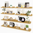 Axeman Picture Ledge Shelf, Floating Shelves for Wall Decor Storage Set of 6, 48 inch Floating Wall Mounted Shelves, Shelves with Lip for Living Room, Bedroom, Nursery, Bathroom, Kitchen, Oak