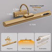 15.7'' Picture Lights for Wall with Motion Sensor, 9000mAh Rechargeable Battery Operated Poster Lights for Paintings, Portraits, Wall Decor, Gold(2pcs)