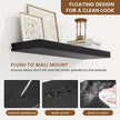 fuqing Floating Shelves for Wall, Wall Mounted Wood Floating Shelf with Invisible Brackets for Living Room, Bathroom, Bedroom, Kitchen Storage and Decor, 24 Inch Set of 2, Black