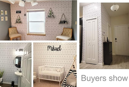 393"x17.3" Wallpaper Geometric Peel and Stick Wallpaper White and Black Contact Paper Stripe Wall Paper Self-Adhesive Removable Wallpaper for Wall Covering Vinyl Rolls