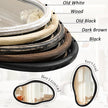 JJUUYOU Irregular Wall Mirror Black Asymmetrical Wooden Mirror 30