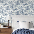 NextWall Chateau Toile Peel and Stick Wallpaper (Navy Blue)