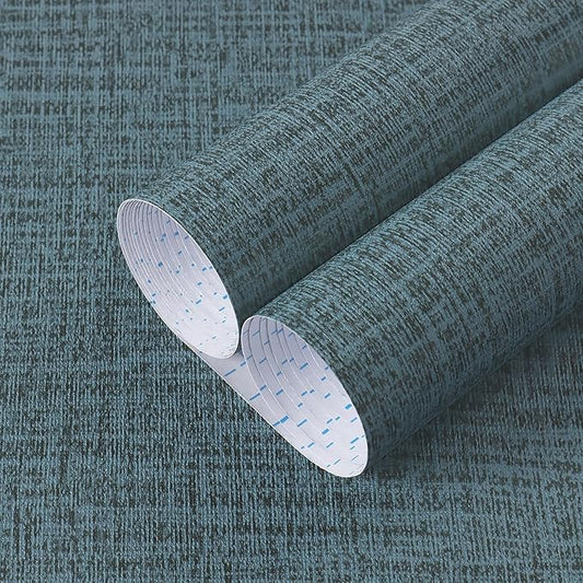 Guvana Grasscloth Peel and Stick Wallpaper Blue Textured Contact Paper Modern Removable Self Adhesive Wall Paper Thicken Fabric Faux Linen Wallpaper for Bathroom Bedroom Living Room 78.7inx15.7in