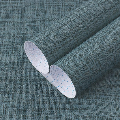 Guvana Grasscloth Peel and Stick Wallpaper Blue Textured Contact Paper Modern Removable Self Adhesive Wall Paper Thicken Fabric Faux Linen Wallpaper for Bathroom Bedroom Living Room 197inx15.7in