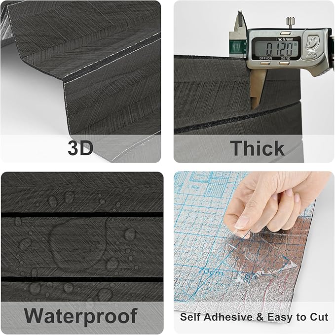 Black Wood Panels for Wall Self Adhesive Wood Slat Wall Panel 11.8
