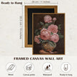 SHENIFY Vintage Flower Framed Canvas Wall Art Peony Classic Paintings Modern Kitchen Bathroom Office Decor - 11x14in Natural Framed