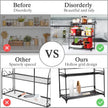 Uten Standing Spice Rack 3 Tier Metal Foldable and Durable Kitchen Rack for Countertop Kitchen Bathroom, Shelf Organizer, Standing Stainless Steel Tiered Shelf