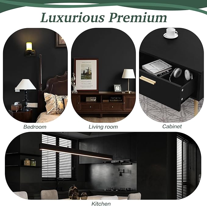 Dimoon 118''x23.6'' Peel and Stick Wallpaper Black Contact Paper for New Environmentally Friendly Materials Thickening Upgrade Embossed Renter Friendly Wall Paper Modern Vinyl Wrap Countertop Bedroom