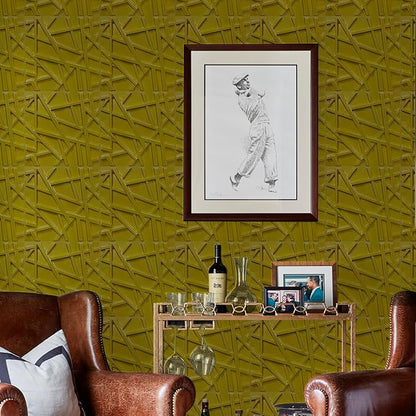 3D Wall Panels for Interior Wall Decor, 11.8''x11.8'' 33 Pack Accent Textured Wall Panels for Living Room, Gaming Room, TV Background, Cover 32 Sq.Ft (Brushed Gold)