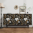 Black Gold Wallpaper Peel and Stick, Dark White Floral Vintage Contact Paper 17.5