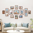 Vittanly 15 Pack Picture Frames Collage Wall Decor for Mounting or Tabletop Display, Gallery Frame Set for Family, Multi Sizes Including 3pcs 8x10, 6pcs 5x7, 6pcs 4x6, Rustic Brown