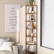 Corner Plant Stand Shelf, 7 Tier Tall Plant Stand for Indoor Plants, Rustic Brown Corner Book Wall Decor Living Room, 64.7