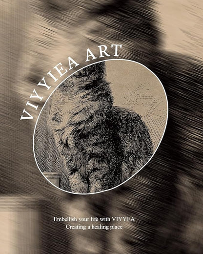VIYYIEA Gold Small Framed Canvas Art, Vintage Cat Art Prints,12x16Inch, Retro Cat Lovers Decor for Home Bedroom Coffee Bar Office Shelf, Funny Animal Sketch Poster