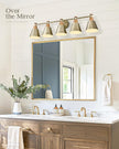 FEMILA Bathroom Light Fixtures, Modern Bathroom Vanity Light with Hammered Metal Shade, Sconces Wall Lighting for Mirror Kitchen Bedroom, Gold, 37