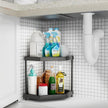 Kitchen Corner Shelf Countertop 2 Tier Bathroom Counter Organizer Cabinet Corner Storage Shelf Spice Rack Makeup Organizer Under Sink Organizer Black